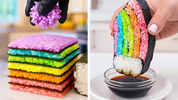 🌈 ASTUCES DE CUISINE ARC-EN-CIEL ! Idées savoureuses pour des repas colorés et amusants 🥞🍬