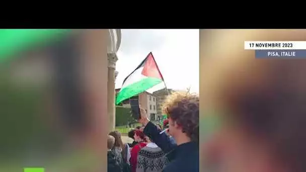 🇮🇹 Italie : des protestataires déploient le drapeau palestinien sur la tour de Pise