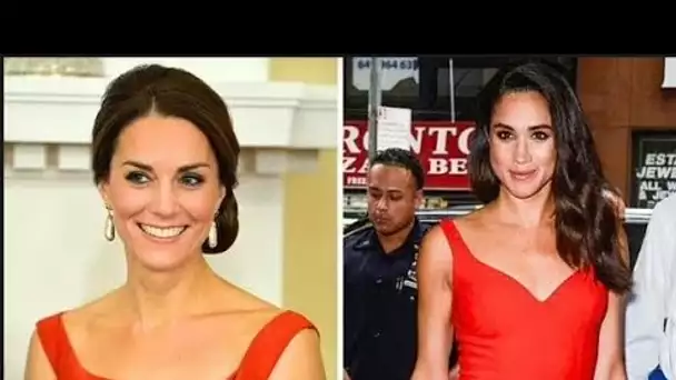 Meghan Markle et la princesse Kate étaient identiques dans une robe rouge vif – presque des jumelles