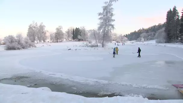 Patinage sur glace naturelle au Poizat-Lalleyriat (Ain)