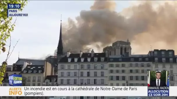 Un incendie est en cours à la cathédrale de Notre-Dame de Paris