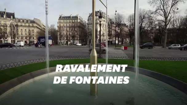 Les nouvelles fontaines installées sur les Champs-Elysées