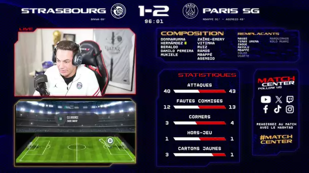 Match Center : Strasbourg vs. Paris Saint-Germain avec AF5