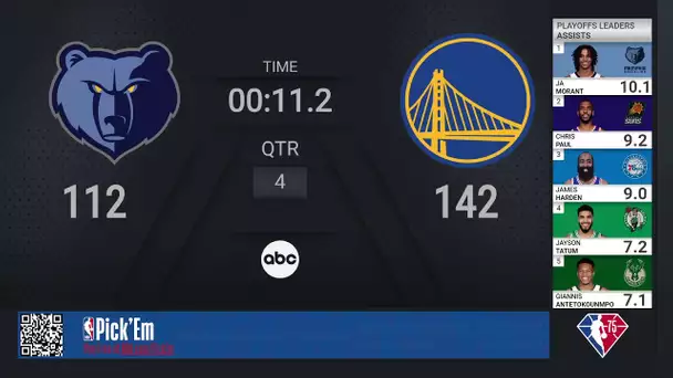 Grizzlies @ Warriors | #NBAPlayoffs Presented by Google Pixel on ABC Live Scoreboard