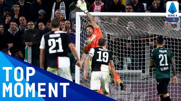 Buffon superb late save from Santander's overhead kick | Juventus 2-1 Bologna | Top Moment | Serie A
