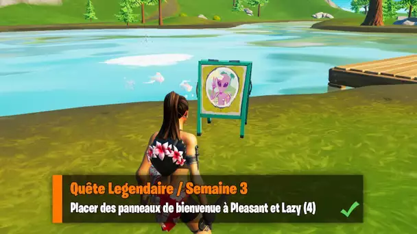 "PLACER DES PANNEAUX DE BIENVENUE A PLEASANT PARK ET LAZY LAKE" (FORTNITE DEFIS SEMAINE 3 SAISON 7)