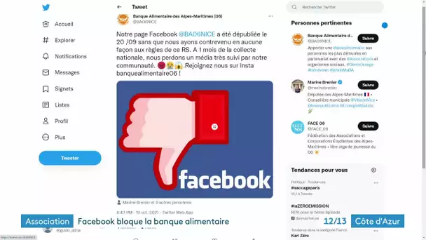 Où est donc passé le contenu de la page Facebook de la Banque alimentaire des Alpes-Maritimes ?