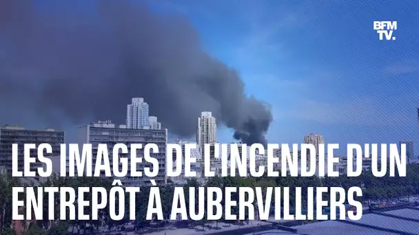 Seine-Saint-Denis: les images de l’incendie de l’entrepôt Valège à Aubervilliers
