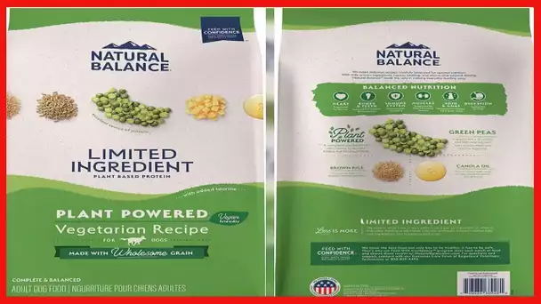 Natural Balance Limited Ingredient Vegetarian Recipe | Adult Dry Dog Food | 24-lb. Bag