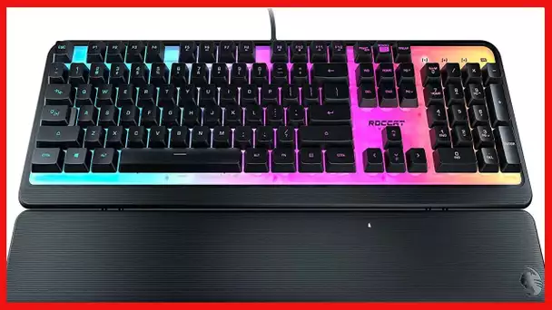 ROCCAT Magma Silent Membrane Switch PC Gaming Keyboard with 5 Zone/10 LED AIMO RGB Top Plate and