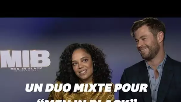 Avec "Men in Black" Tessa Thompson et Chris Hemsworth espèrent "banaliser l'égalité des genres"