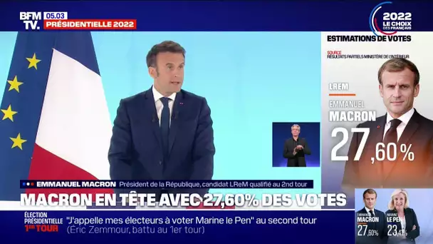 Présidentielle: le soulagement du camp Macron, arrivé en tête au premier tour