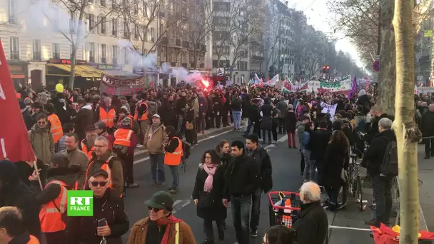 #Greve16janvier : Manifestation boulevard du Montparnasse à Paris