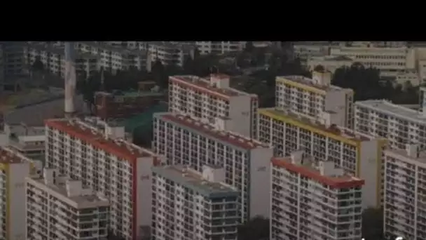 Corée : Ulsan, immeubles aux toits de couleur