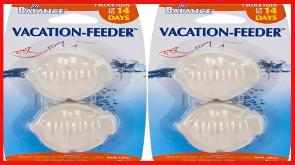 Penn Plax Pro-Balance 14-Day Vacation Time-Release Dissolving Feeding Blocks Fish Shape 2 Packages