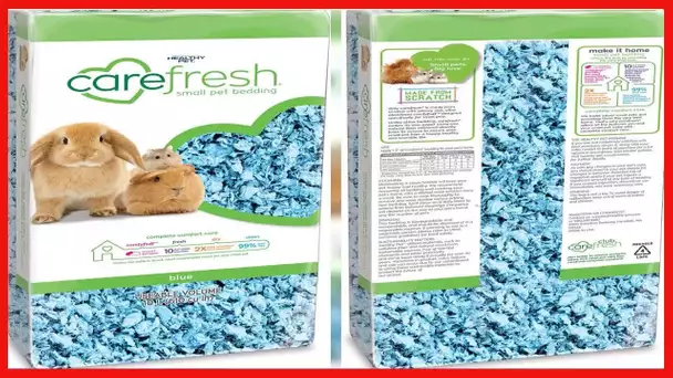 Carefresh 99% Dust-Free Blue Natural Paper Small Pet Bedding with Odor Control, 10 L