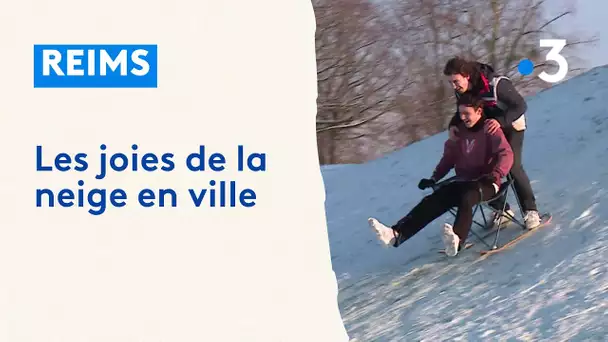 Reims : les joies de la neige pour les habitants