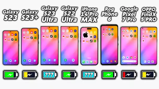 Quel Smartphone a la meilleure batterie ? (Apple vs Samsung vs Google vs ROG Phone vs Oppo)