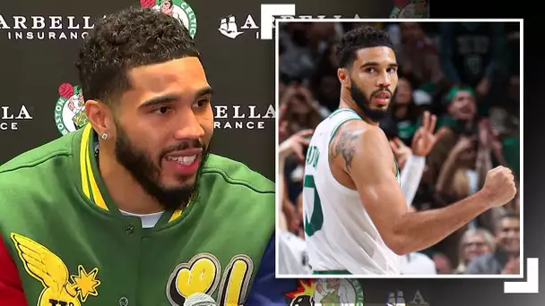 Jayson Tatum Full Presser After Becoming Youngest Celtic To Reach 10K PTS!