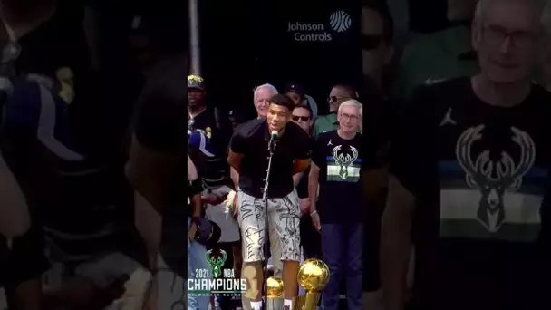 Giannis "we did it Milwaukee, we did it!" 🗣🏆 | #Shorts