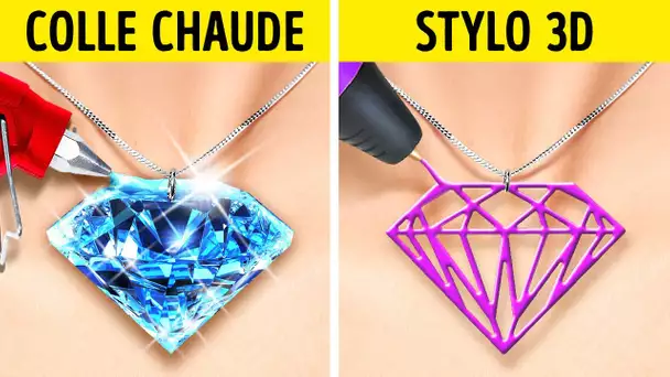 COLLE CHAUDE VS STYLO 3D ! MAGNIFIQUES BIJOUX DIY