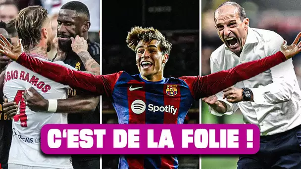 🔥 Guiu écrit l’histoire au Barça, Ramos et Allegri deviennent fous... Les images folles du weekend !