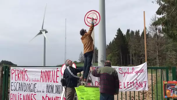 Lunas : 50 personnes réunis pour une action contre le fonctionnement d’éoliennes industrielles