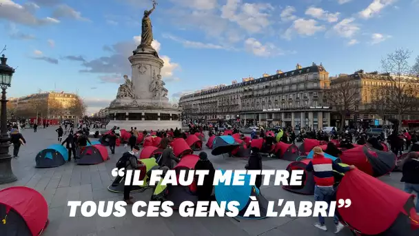 Place de la République, un nouveau campement de migrants s'installe