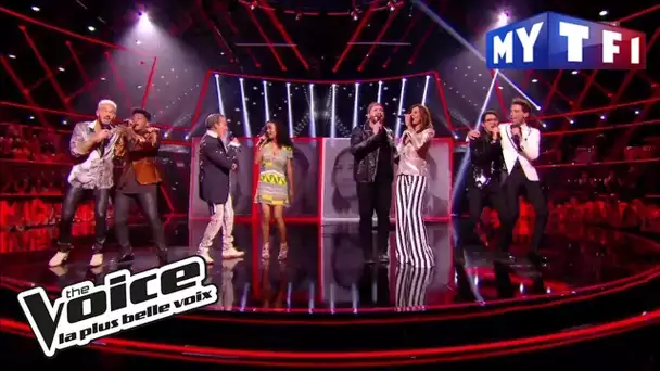 Les 4 finalistes et leurs coachs chantent ensemble sur « I Feel It Coming » | The Voice France 2017