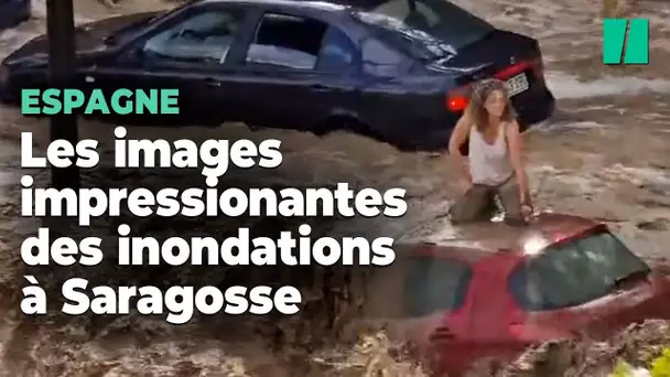 Saragosse sous les inondations, des images impressionnantes