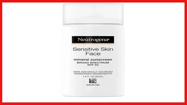 Neutrogena Sensitive Skin Face Liquid Mineral Sunscreen with Broad Spectrum SPF 50, Lightweight
