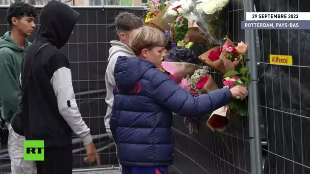 🇳🇱 Pays-bas : des habitants de Rotterdam déposent des fleurs sur les lieux de la fusillade