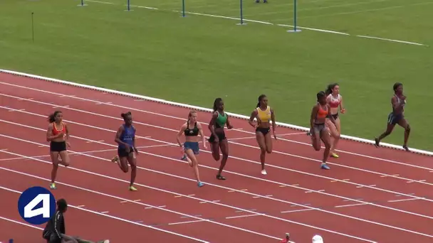 Bondoufle 2018 : Finale 100 m Juniors F (Sacha Alessandrini en 11&#039;&#039;71)