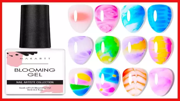 Makartt Clear Blooming Gel 15ml UV LED Soak Off Nail Art Polish for Spreading Effect Marble Nail