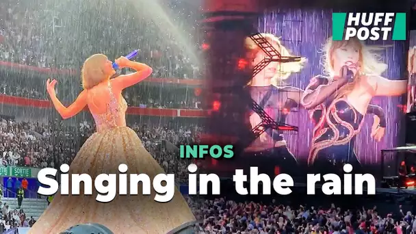 Au concert de Taylor Swift à Lyon, la chanteuse n’a pas échappé à la pluie et la météo maussade