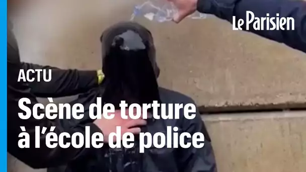 Une scène digne de Guantanamo : une jeune recrue subit un simulacre de noyade dans une école de poli