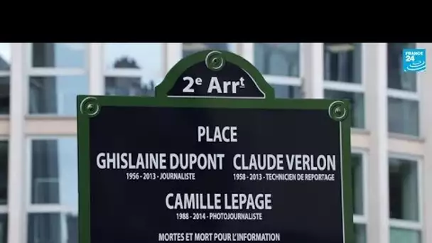 Inauguration à Paris d'une place en hommage à Ghislaine Dupont, Claude Verlon et Camille Lepage