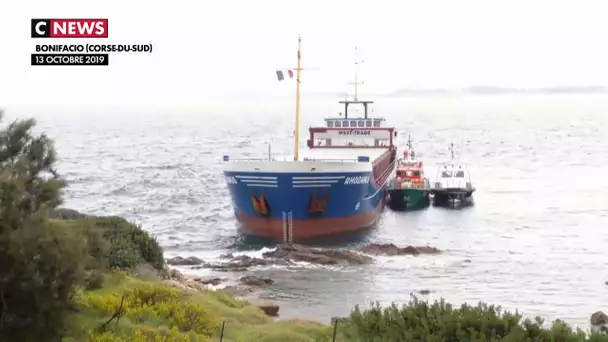 Corse : un cargo s'échoue au cœur de la réserve naturelle de Bonifacio