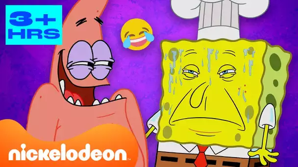 Bob l'éponge | Plus de 3 heures des moments les plus drôles de Bob l'éponge ! 😂 | Nickelodeon France