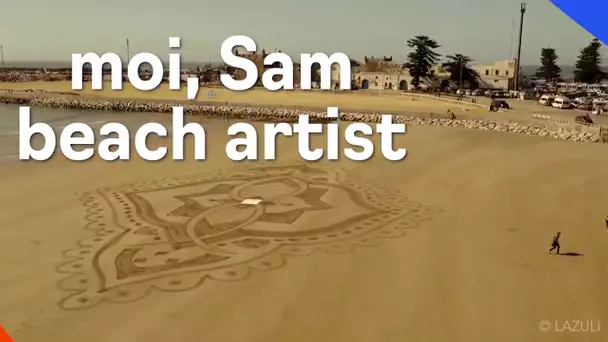 Samuel Dougados, "beach artist" réalise des œuvres venues d’ailleurs avec un simple râteau