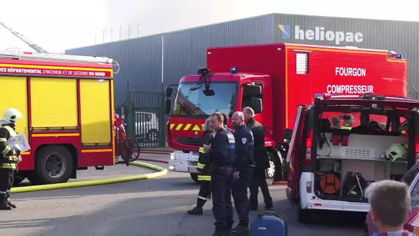 Important incendie dans un entrepôt à Tourcoing