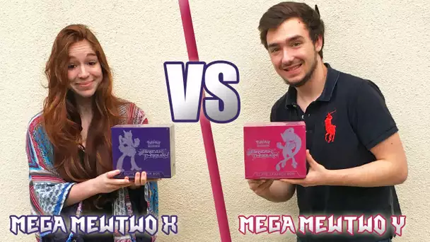 EPIC BATTLE D&#039;OUVERTURE POKEMON ! Ouverture de 2 Elite Trainer Box MEGA MEWTWO X VS MEGA MEWTWO Y !