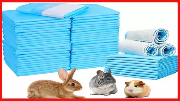Amakunft 100 Pcs Rabbit Pee Pads, 18" x 13" Pet Toilet/Potty Training Pads, Super Absorbent Guinea