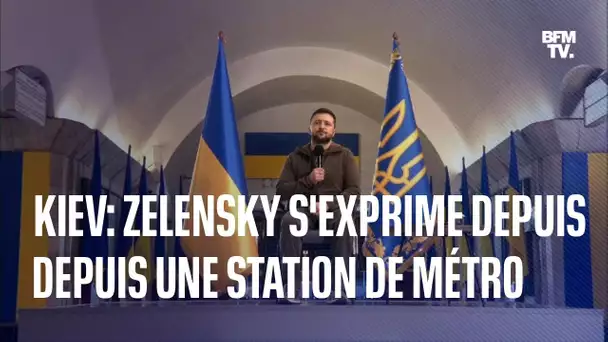 Ukraine: la conférence de presse de Volodymyr Zelensky depuis une station de métro de Kiev