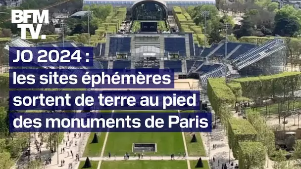 JO 2024: les stades temporaires prennent forme au pied des monuments parisiens