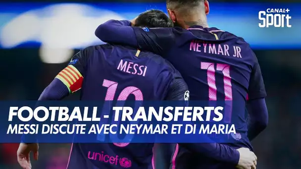 Messi discute avec Neymar et Di Maria