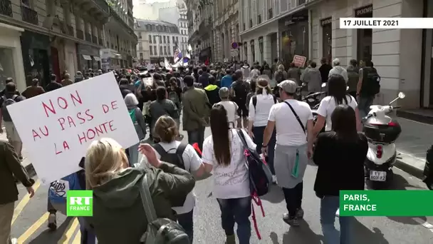 «Pass de la honte» : manifestation contre l'extension du pass sanitaire à Paris