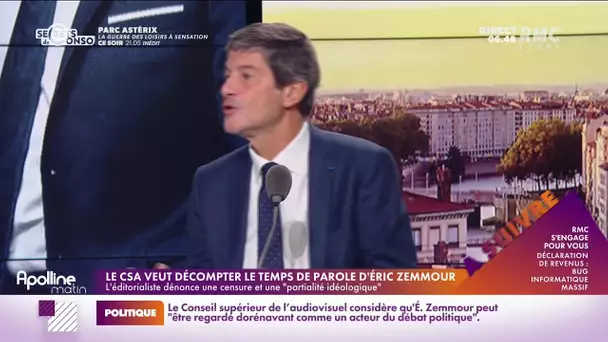 Le CSA veut décompter le temp de parole d'Eric Zemmour