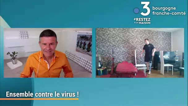 Faire du sport avec deux chaises et un balai : Ensemble contre le virus