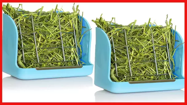 CALPALMY 2-Pack Hay Feeder for Rabbits, Guinea Pigs, and Chinchillas - Minimize Waste and Mess